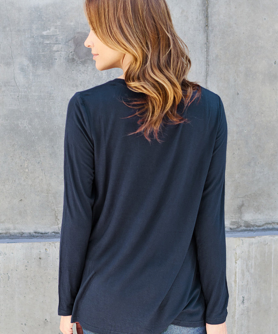 Basic Bae Full Size V-Neck Long Sleeve Top