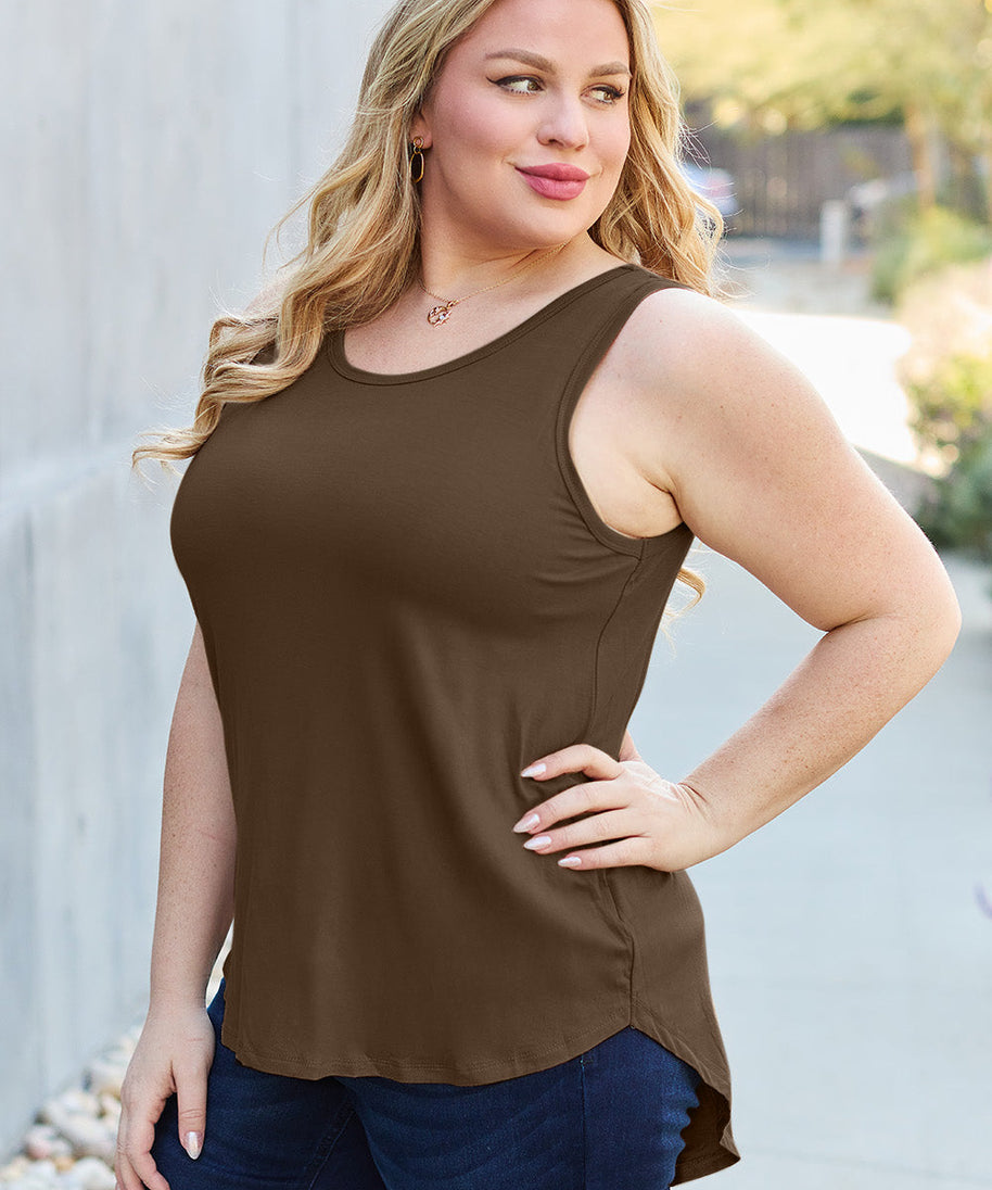 Basic Bae Full Size Round Neck Curved Hem Tank