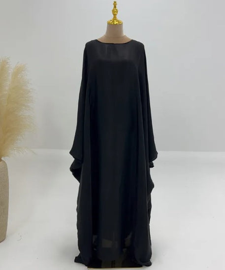 Abaya Muslim Evening Dress for Women – Luxury Butterfly Embellished Dubai & Turkey Style | 20 Colors