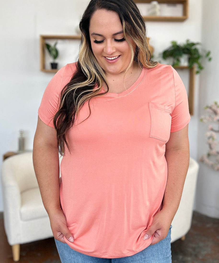 Basic Bae Bamboo Full Size  V-Neck Short Sleeve T-Shirt