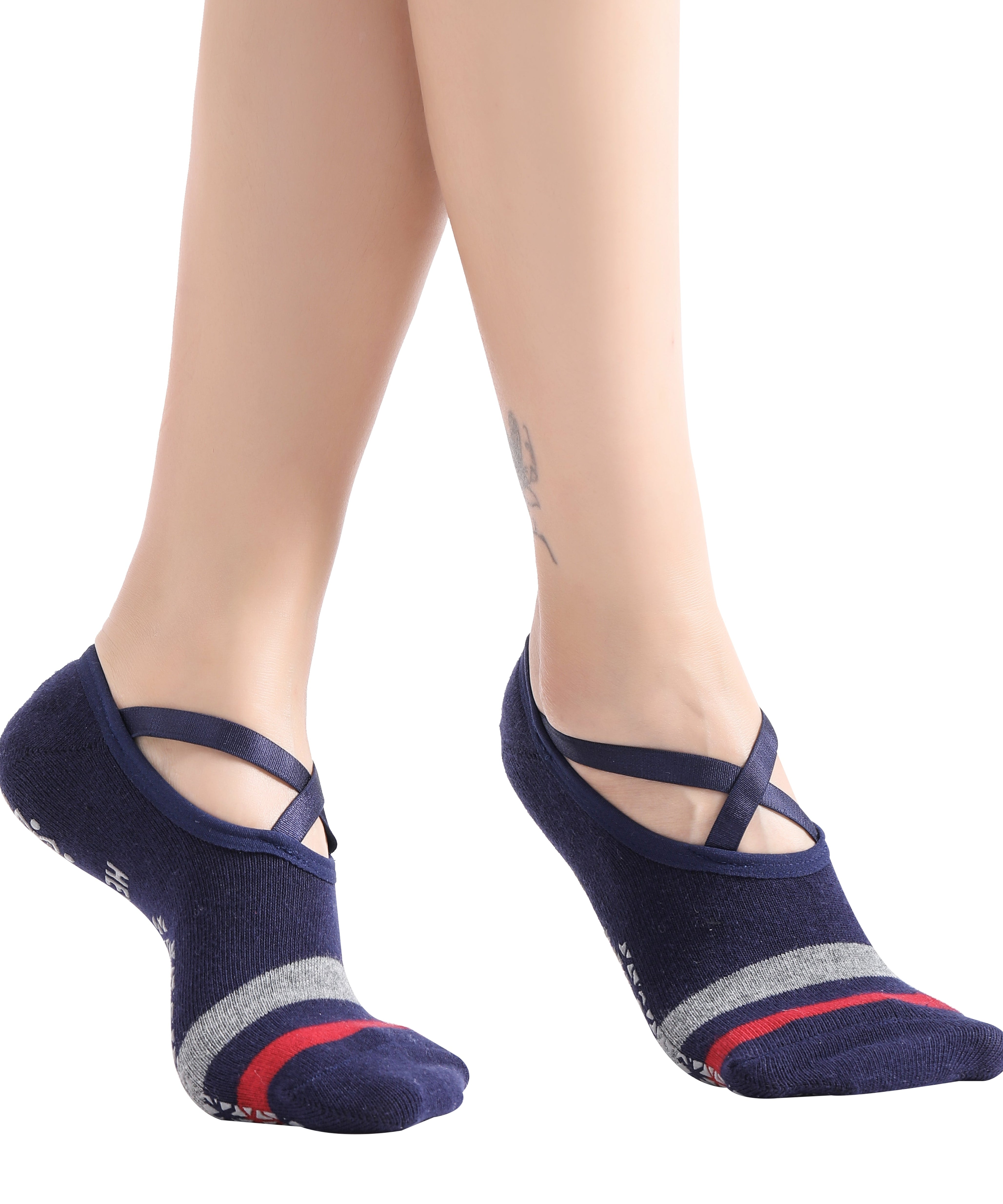 Non-Slip Women's Hospital Socks (Stripes)