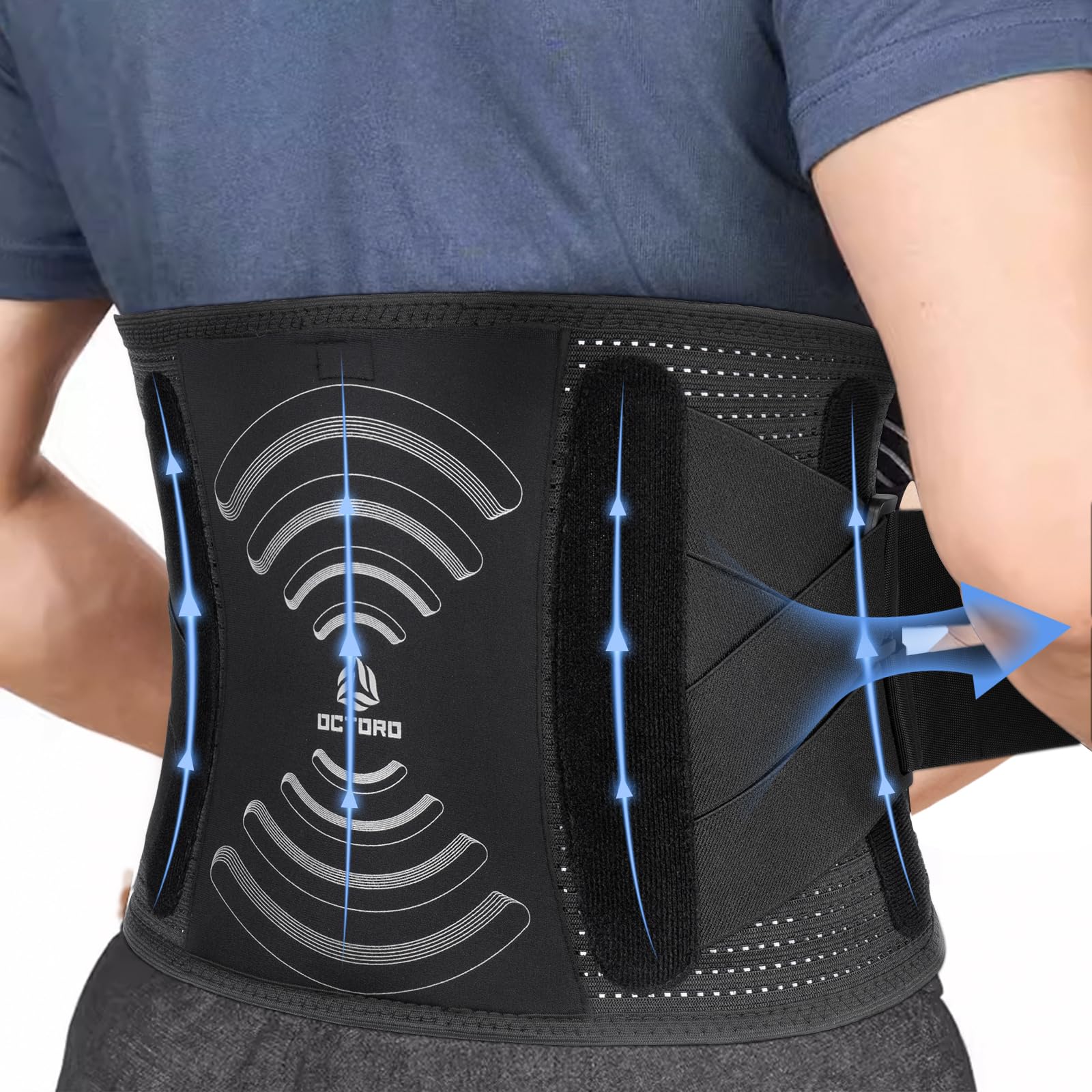 OCTORO Back Brace for Men & Women | Lumbar Support Belt for Lower Back Pain, Sciatica & Herniated Disc