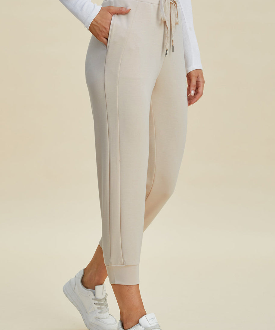Basic Bae Full Size Air Scuba Drawstring High Waist Cropped Pants