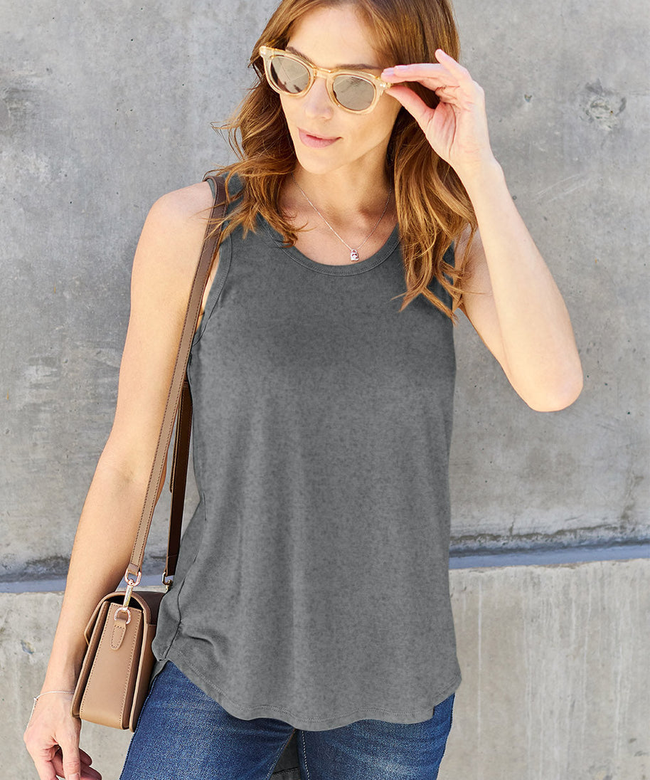 Basic Bae Full Size Round Neck Curved Hem Tank