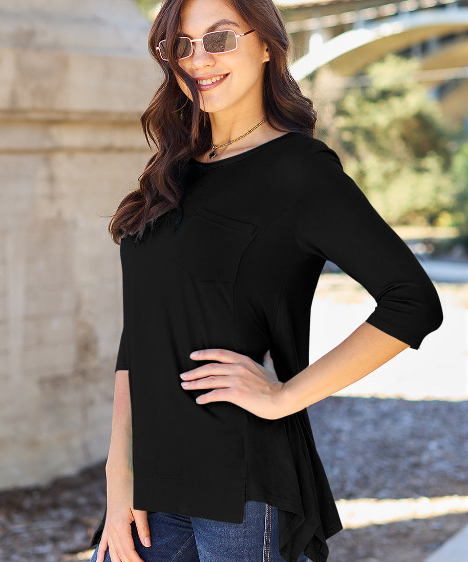 Basic Bae Full Size Round Neck Pocketed T-Shirt