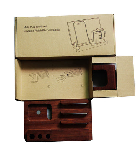 3-in-1 Bamboo Phone Stand & Wooden Charging Base