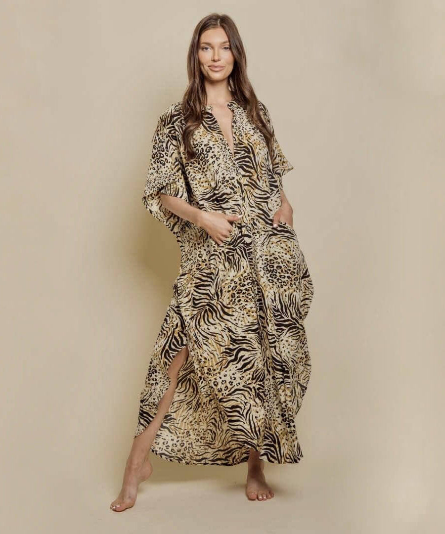 Wide Dress -Animal Print