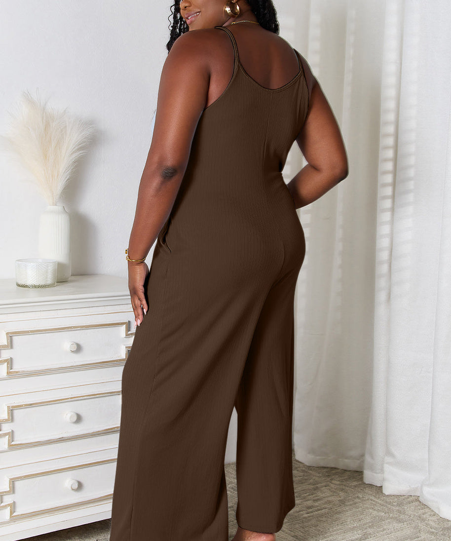 Basic Bae Full Size Spaghetti Strap V-Neck Jumpsuit