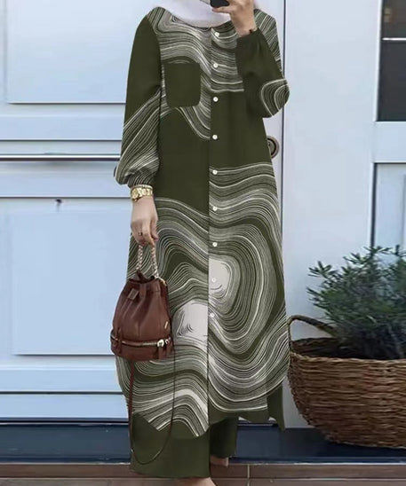 Muslim-Inspired Long Sleeve Shirt and Pants Set