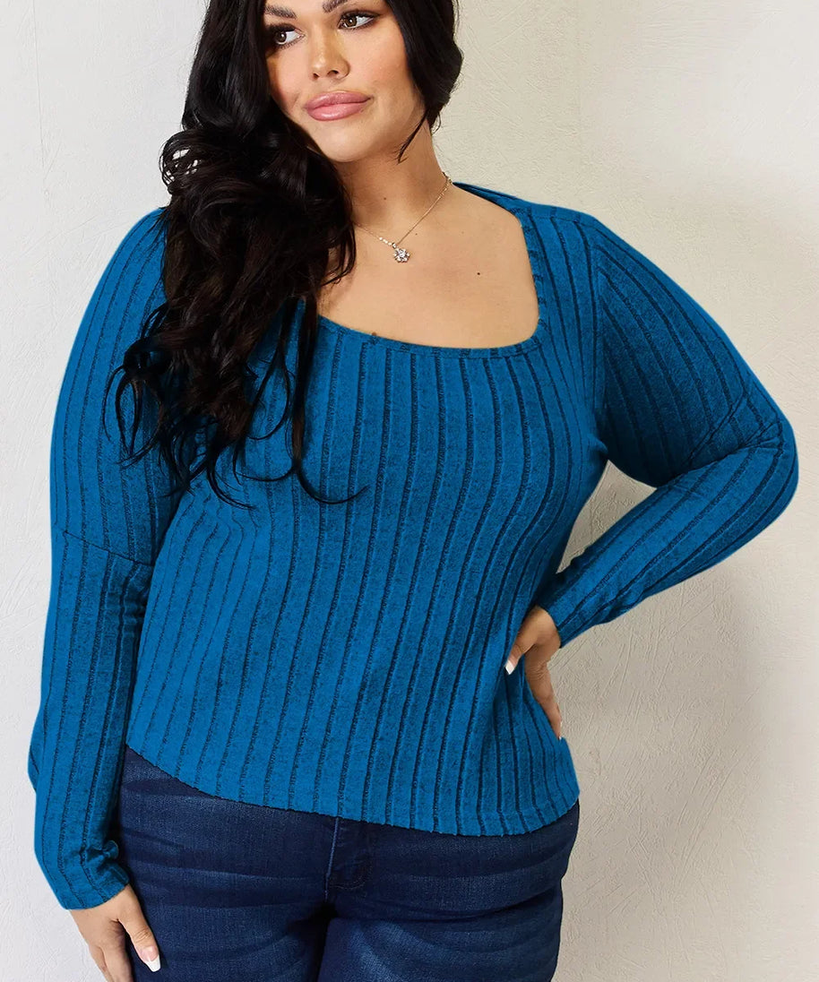 Basic Bae Full Size Ribbed Long Sleeve T-Shirt