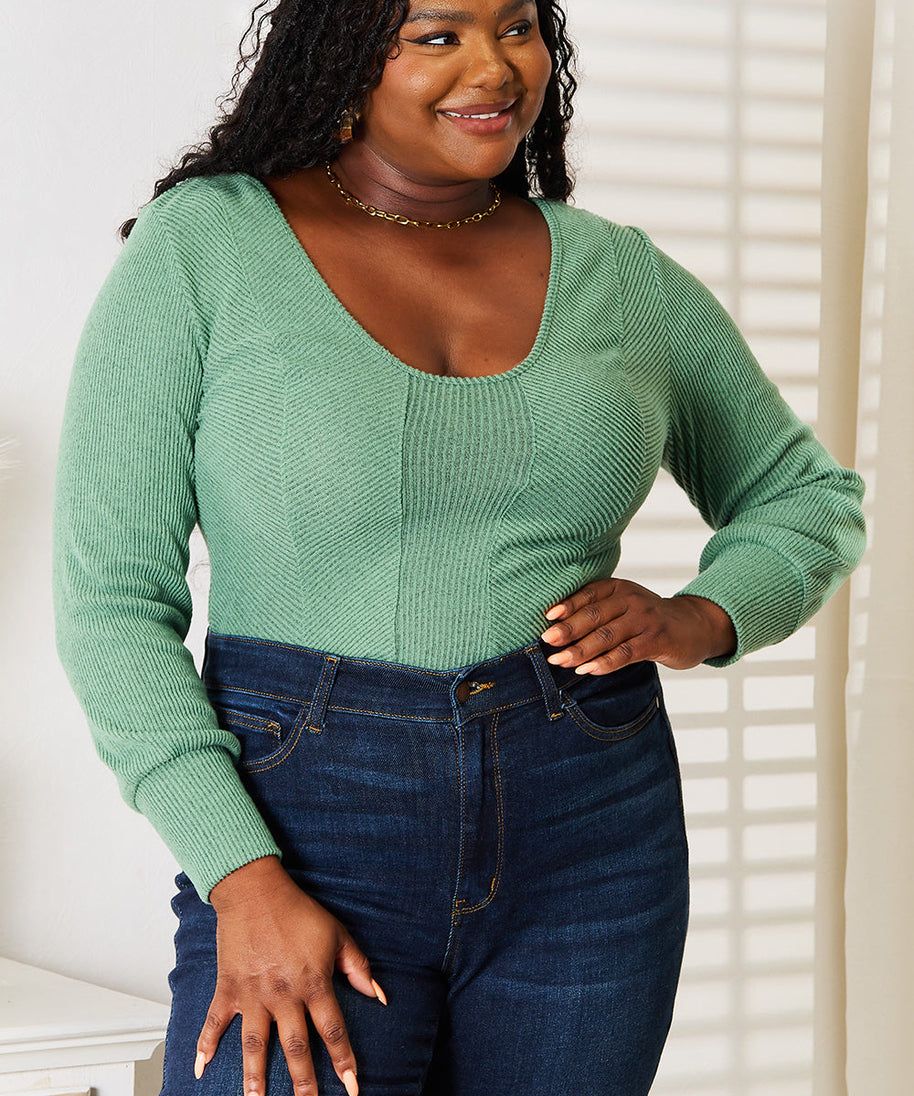 Basic Bae Scoop Neck Long Sleeve Top