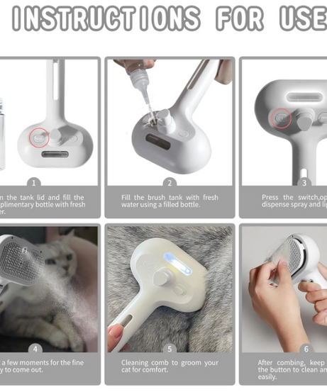 Pet Hair Spray Brush