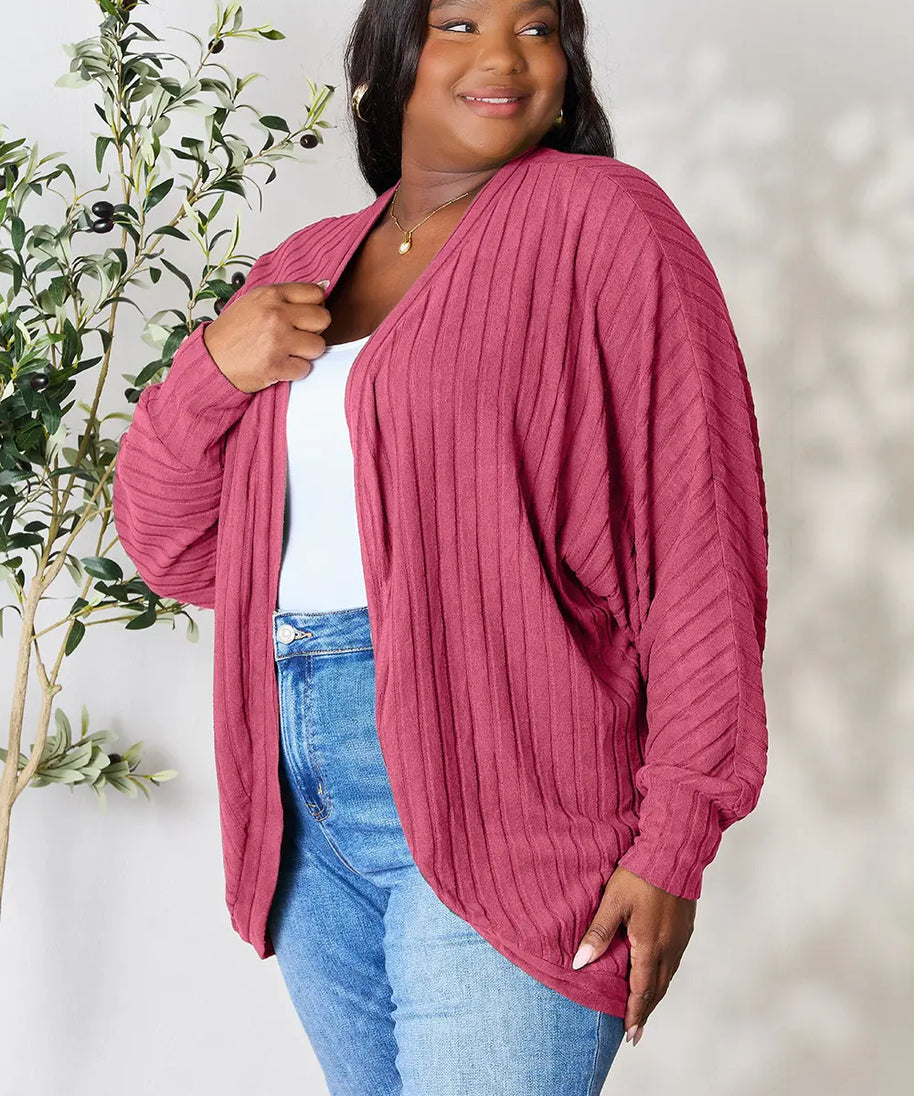 Basic Bae Full Size Ribbed Cocoon Cardigan