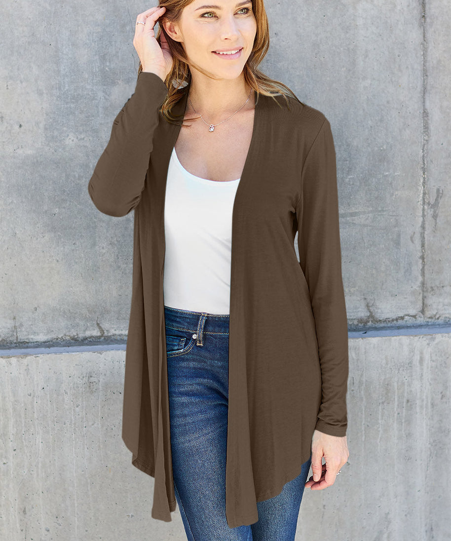 Basic Bae Full Size Open Front Long Sleeve Cardigan