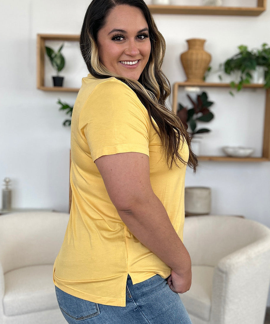 Basic Bae Bamboo Full Size V-Neck High-Low T-Shirt