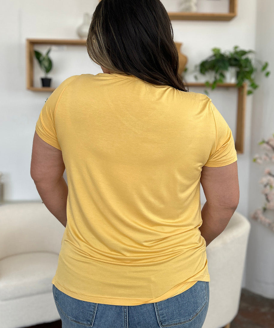Basic Bae Bamboo Full Size V-Neck High-Low T-Shirt
