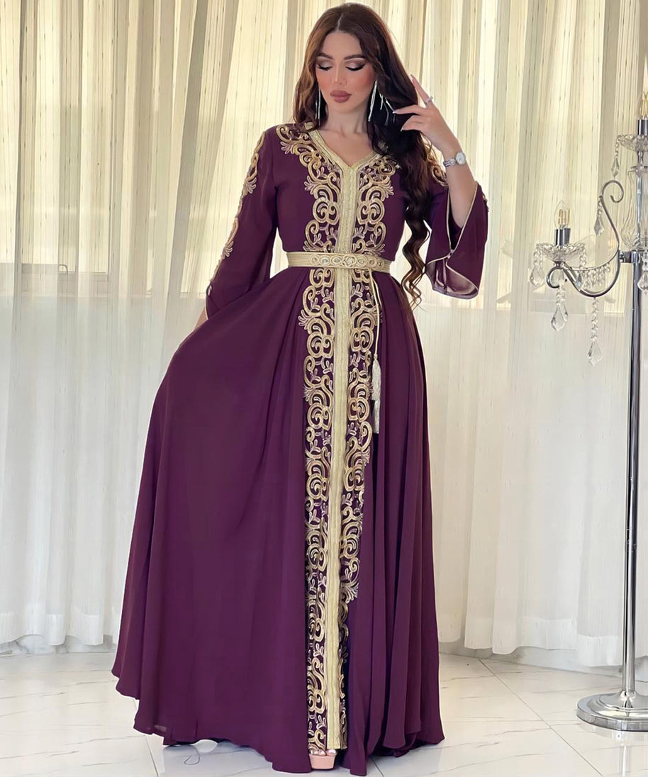 Embroidered Dress for Muslim Party and Evening Events