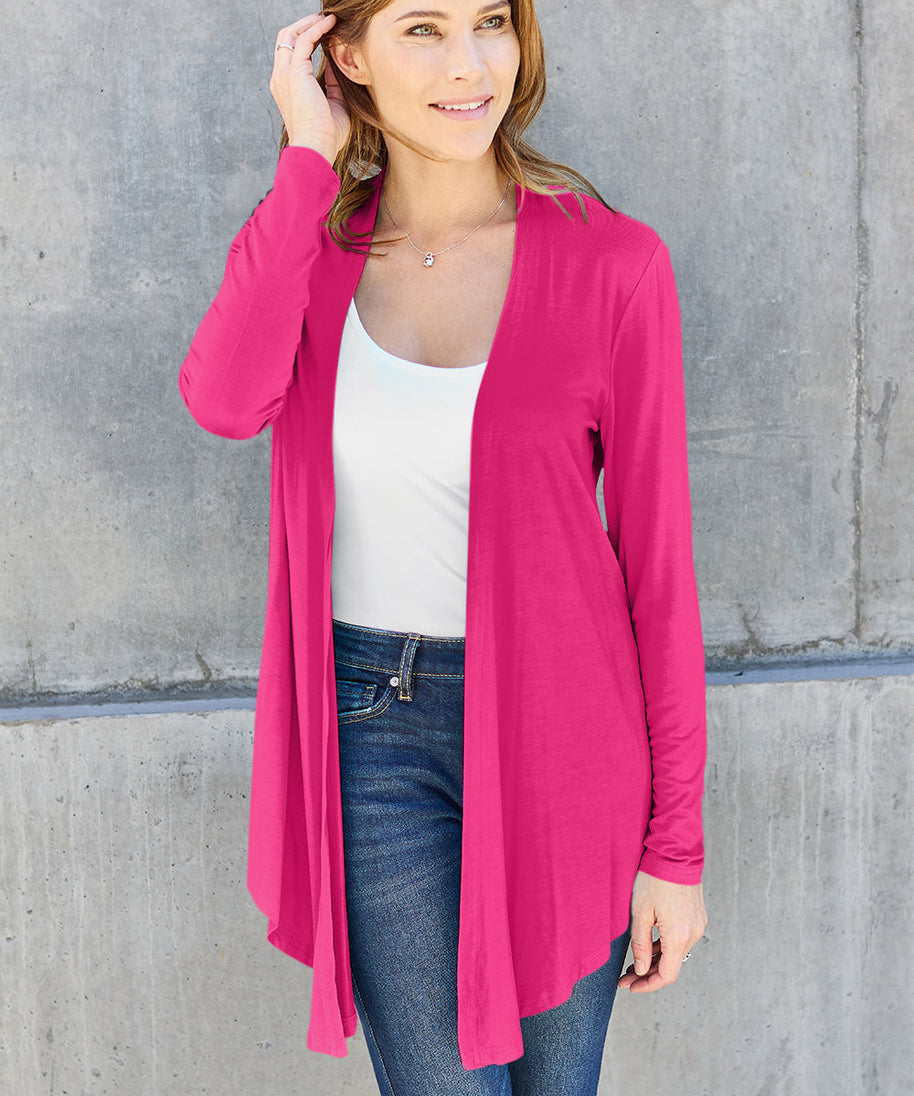Basic Bae Full Size Open Front Long Sleeve Cardigan