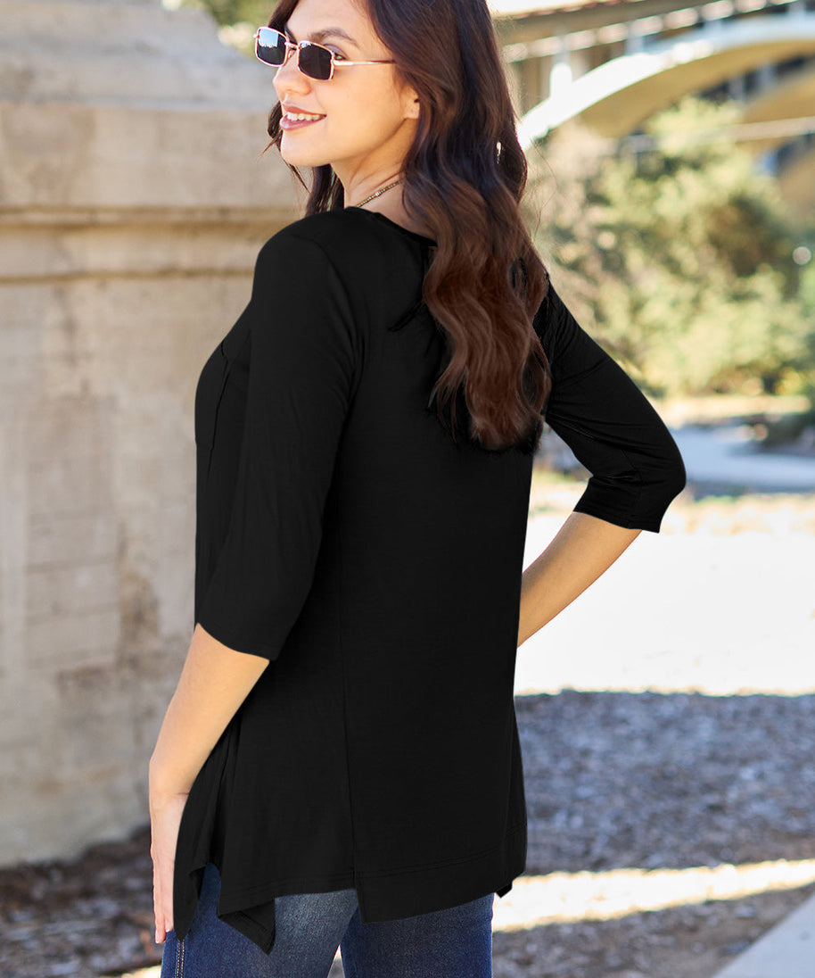 Basic Bae Full Size Round Neck Pocketed T-Shirt