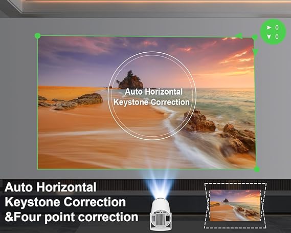 Mini Projector 4K 1080P | WiFi 6 Bluetooth 5.0 | Android 11 Smart Portable Projector
