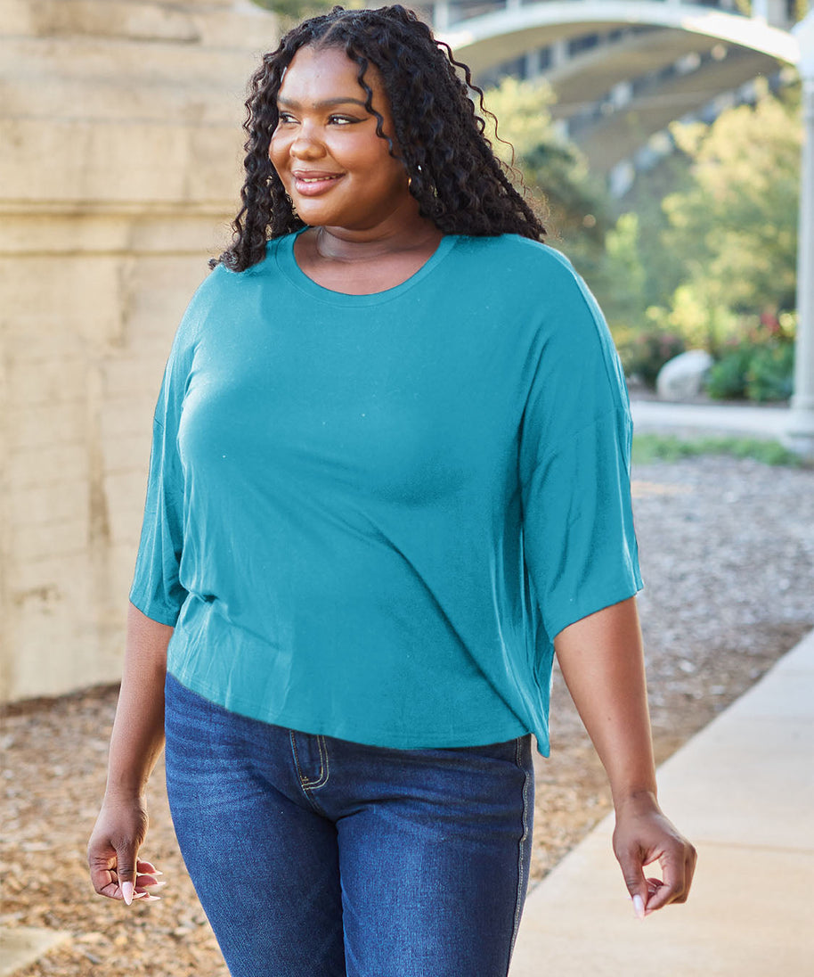 Basic Bae Full Size Round Neck Drop Shoulder T-Shirt