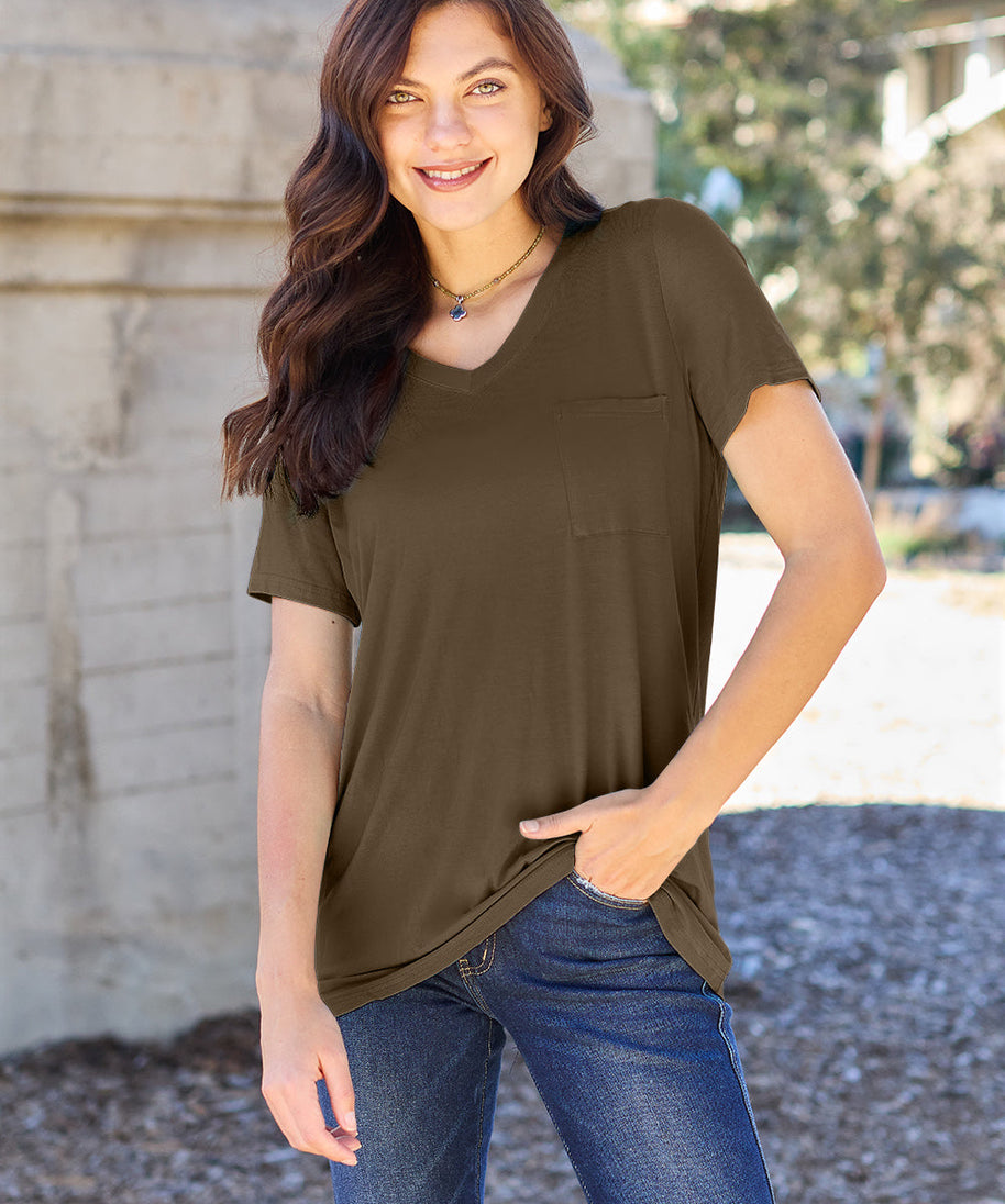 Basic Bae Full Size V-Neck Short Sleeve T-Shirt
