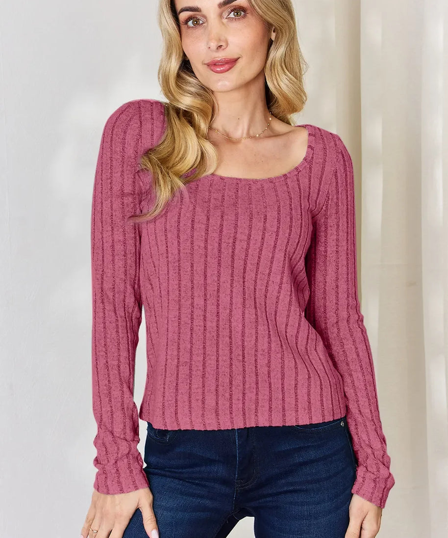 Basic Bae Full Size Ribbed Long Sleeve T-Shirt