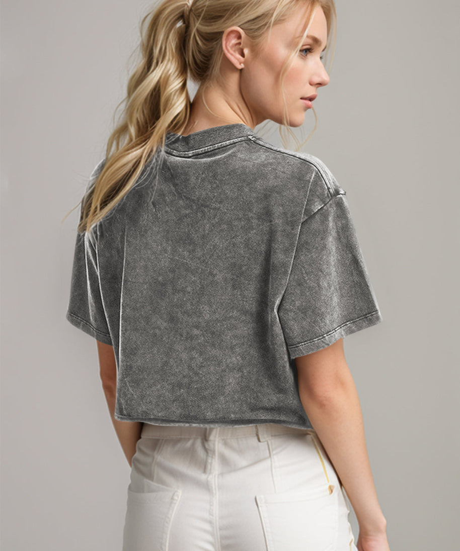 Basic Bae Round Neck Dropped Shoulder Short Sleeve T-Shirt