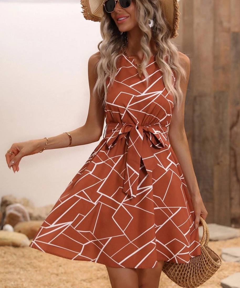 Printed Sleeveless Dress for Women