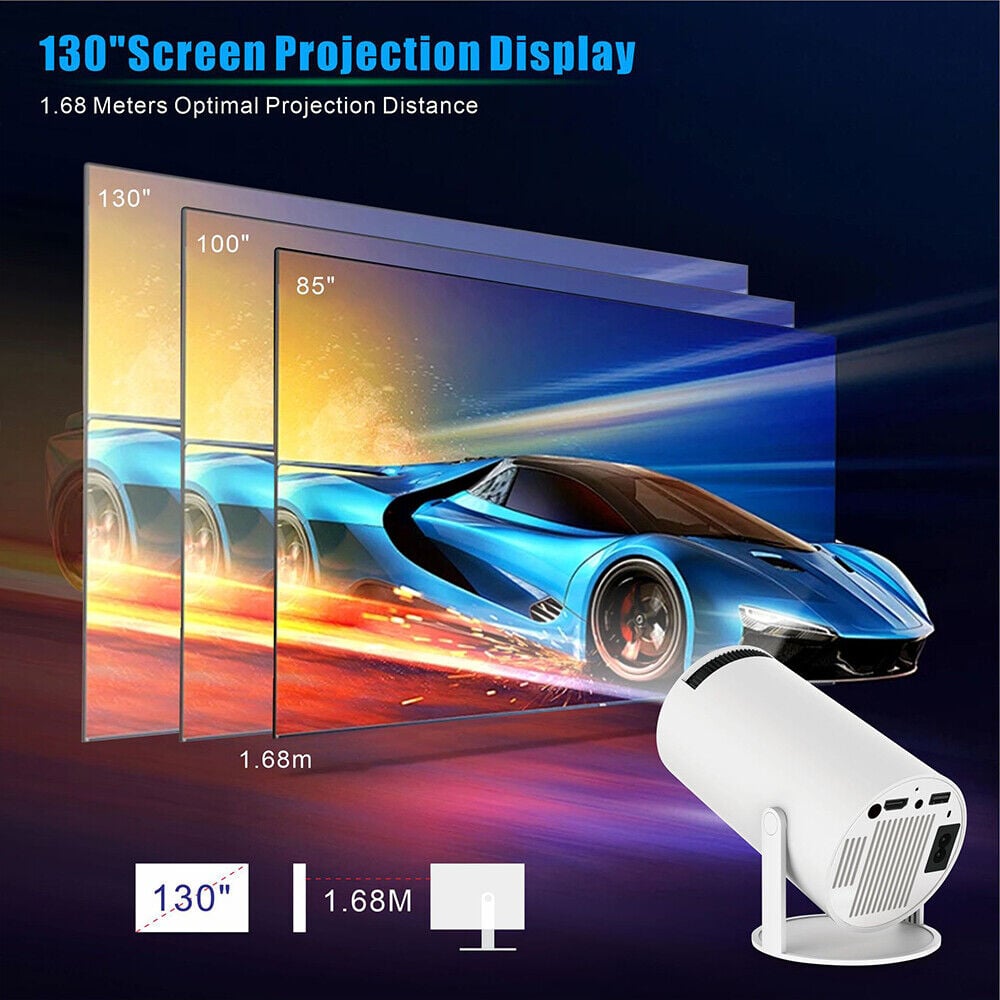 Smart LED Projector 4K Support | WiFi 6 Bluetooth 5.0 Android 11 | 130" Home Theater Projector