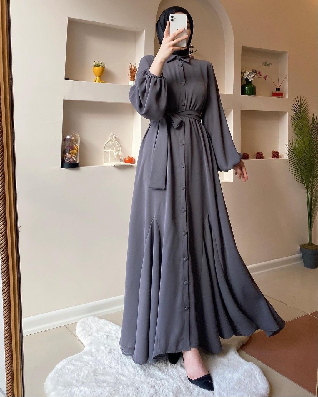 Solid Color Dress for Muslim Women