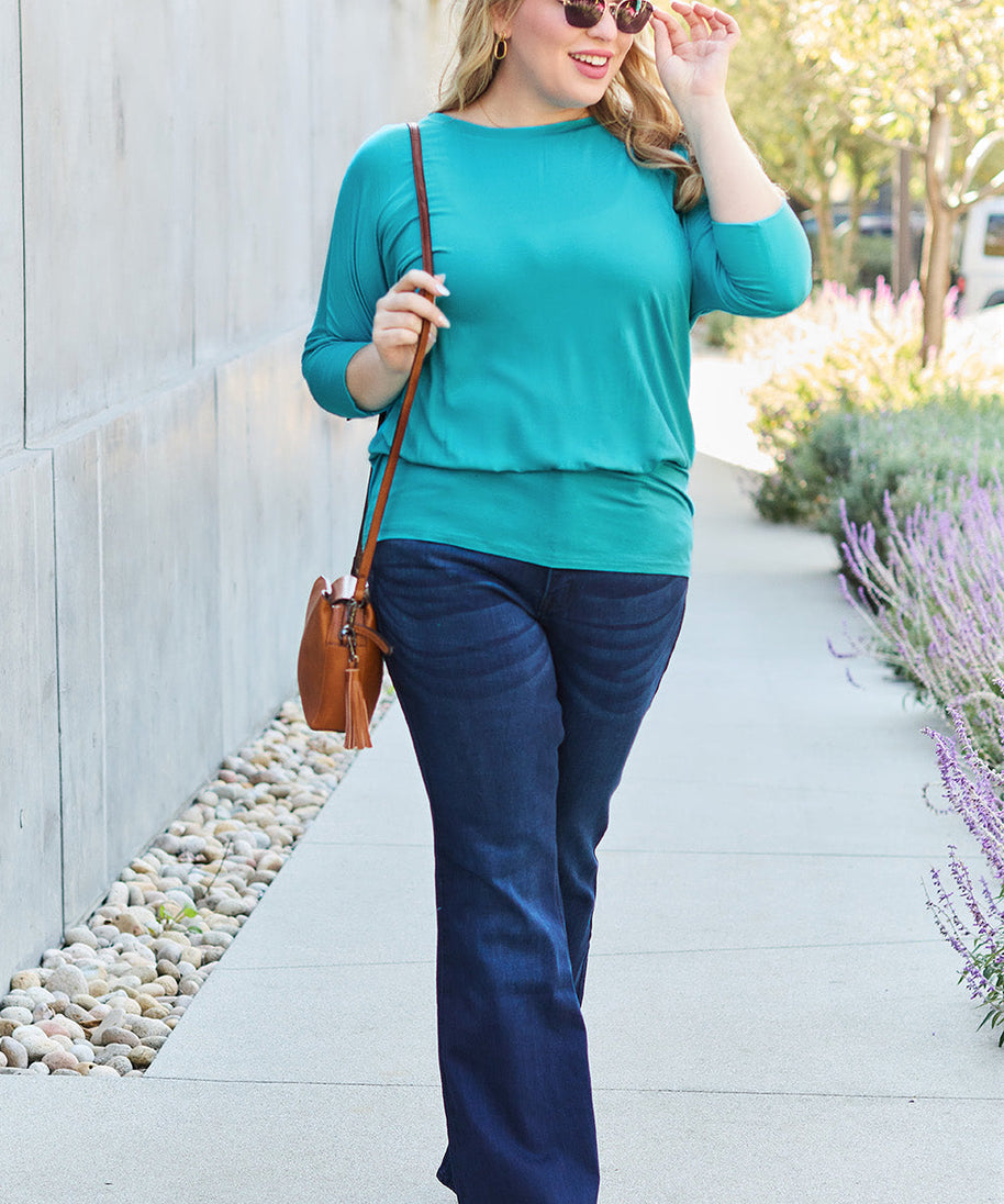 Basic Bae Full Size Round Neck Batwing Sleeve Top