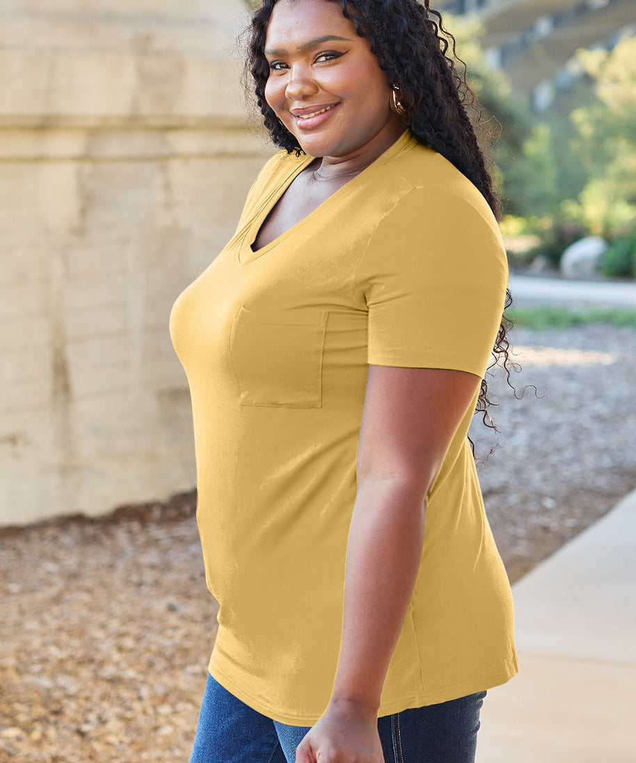Basic Bae Bamboo Full Size  V-Neck Short Sleeve T-Shirt