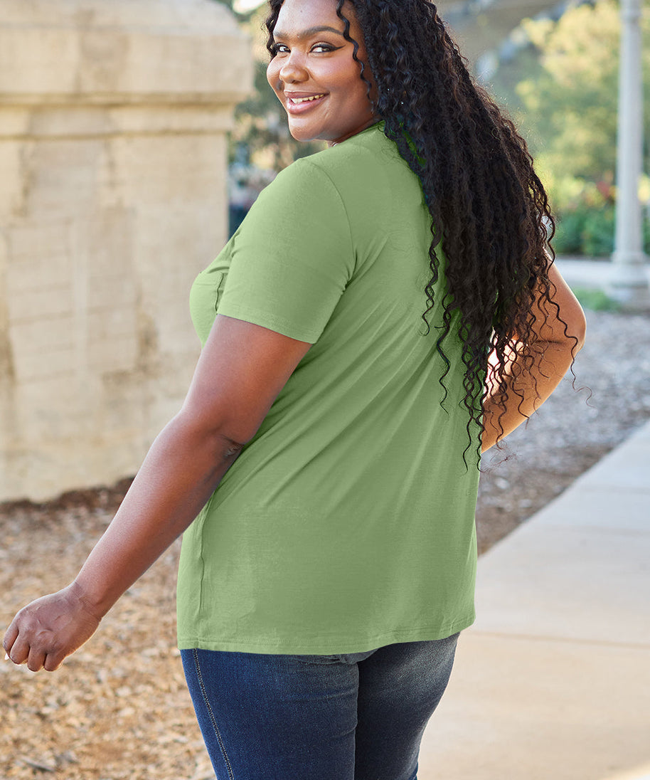 Basic Bae Bamboo Full Size  V-Neck Short Sleeve T-Shirt