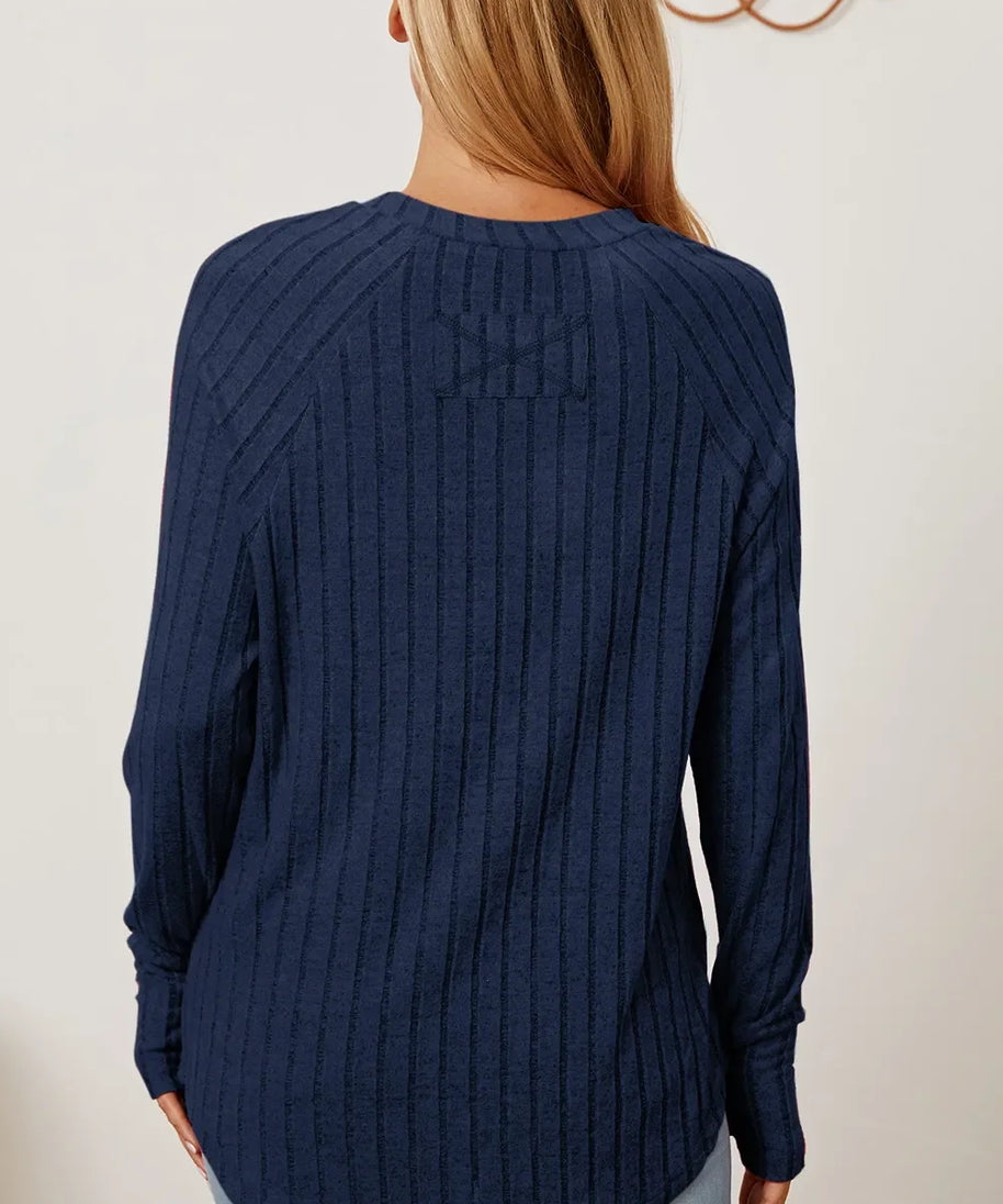 Basic Bae Full Size Ribbed Thumbhole Sleeve T-Shirt