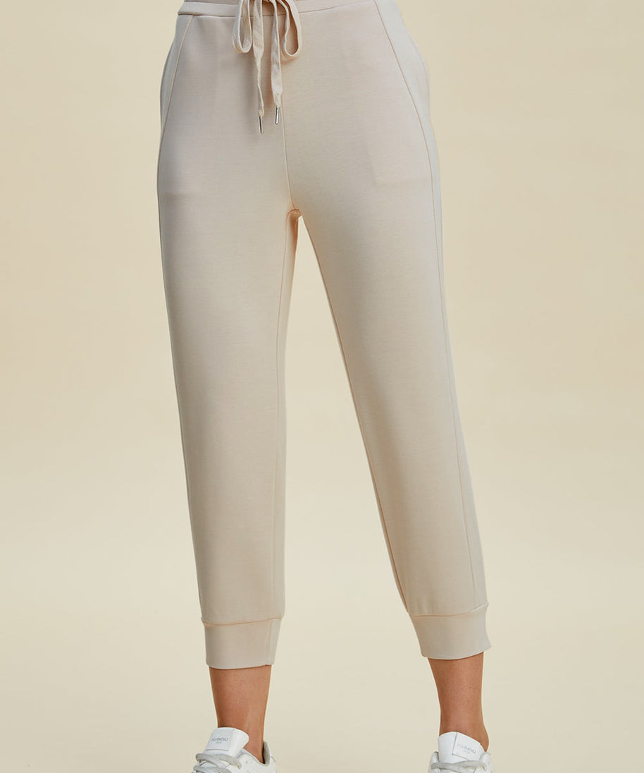 Basic Bae Full Size Air Scuba Drawstring High Waist Cropped Pants