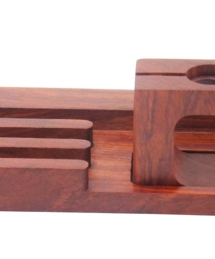 3-in-1 Bamboo Phone Stand & Wooden Charging Base