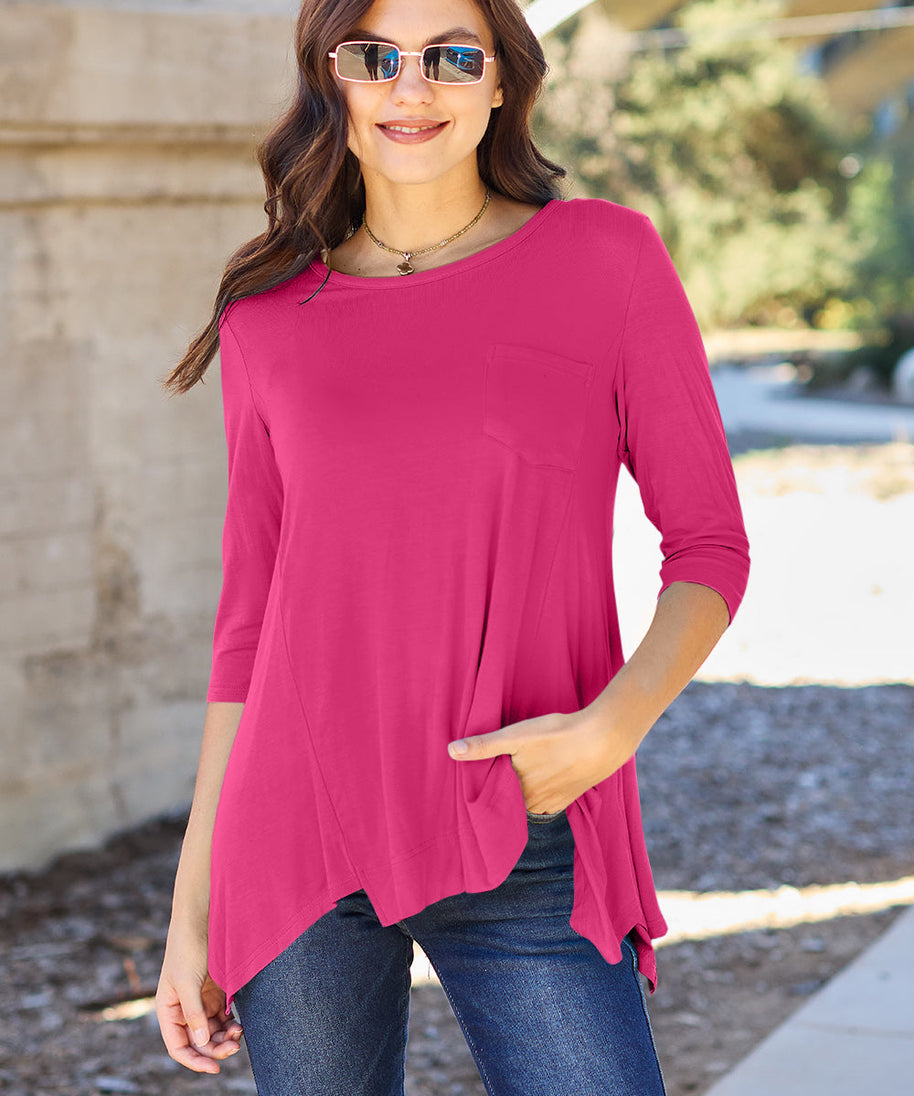 Basic Bae Full Size Round Neck Pocketed T-Shirt