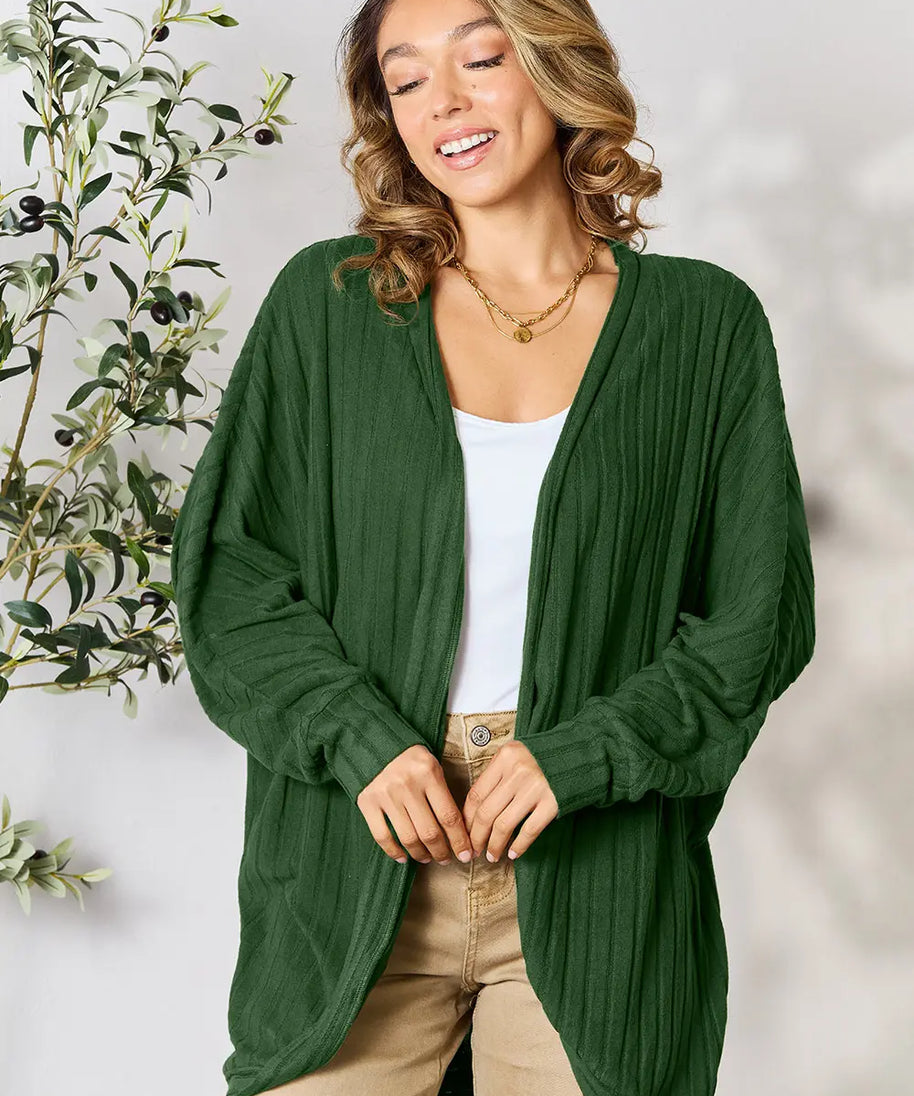 Basic Bae Full Size Ribbed Cocoon Cardigan