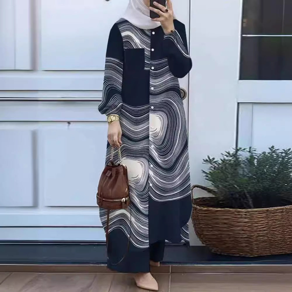 Muslim-Inspired Long Sleeve Shirt and Pants Set