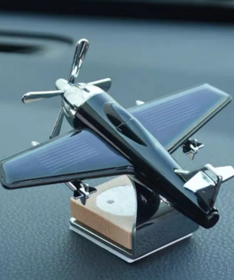 Solar Airplane Car Perfume Ornament – Moving Dashboard Decor