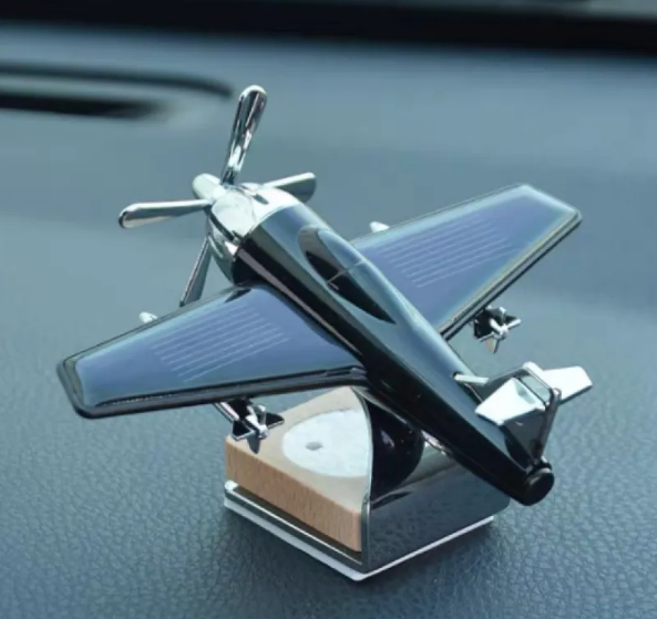 Solar Airplane Car Perfume Ornament – Moving Dashboard Decor