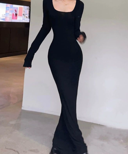 Women Elegant Long Sleeves Dress