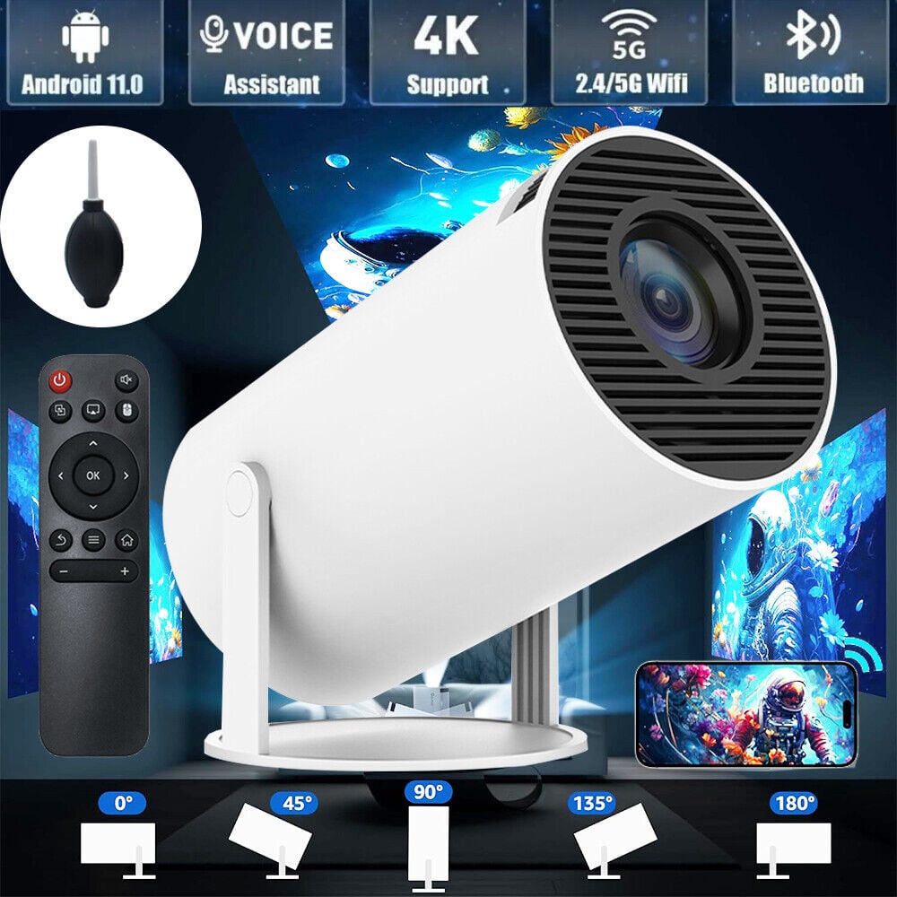 Smart LED Projector 4K Support | WiFi 6 Bluetooth 5.0 Android 11 | 130" Home Theater Projector