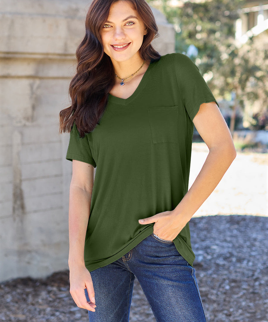 Basic Bae Full Size V-Neck Short Sleeve T-Shirt
