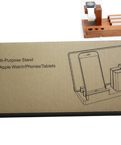 3-in-1 Bamboo Phone Stand & Wooden Charging Base
