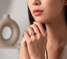 Elena wearing a diamond ring