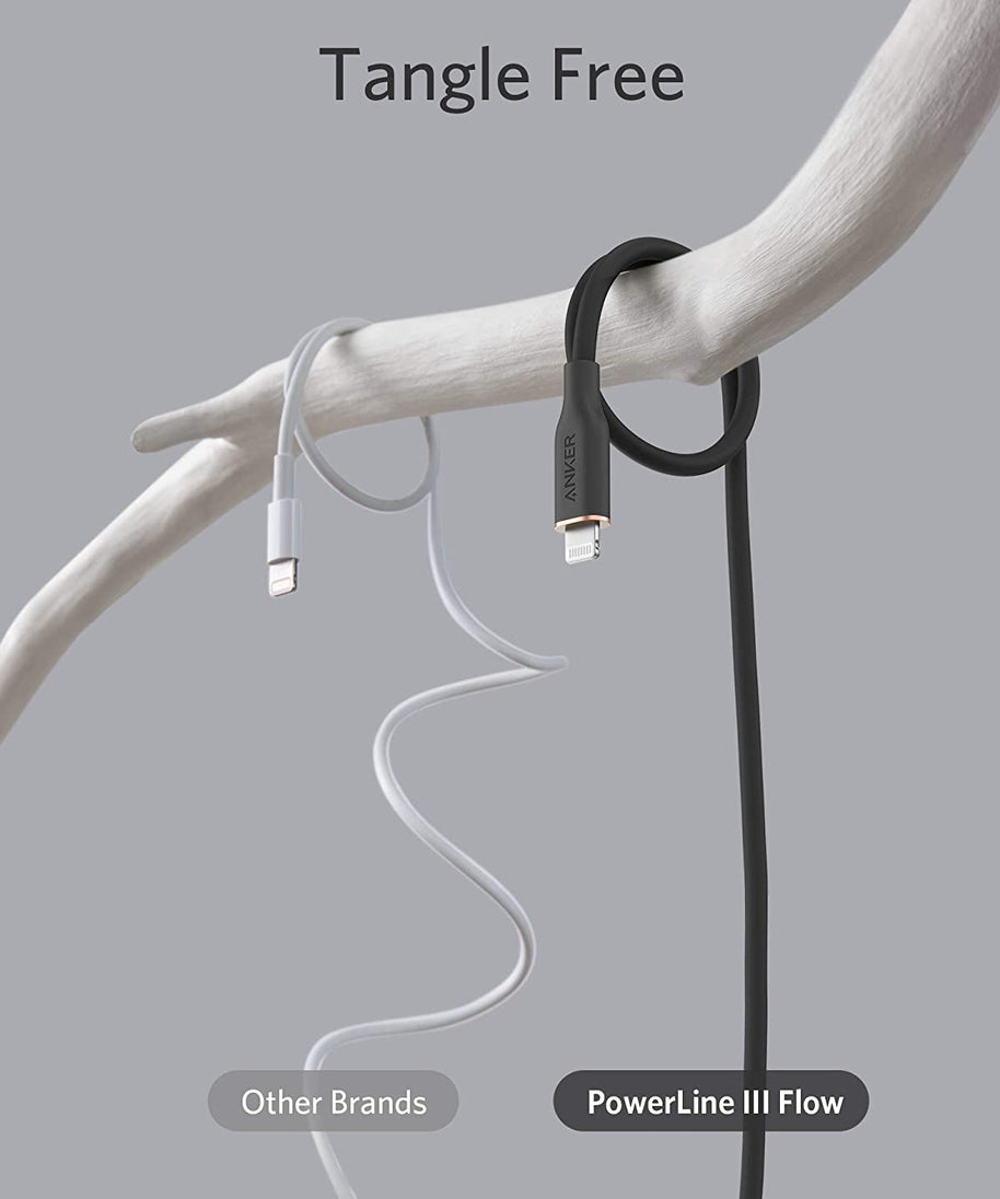 Anker <b>641</b> USB-C to Lightning Cable (Flow, 3 ft Silicone)