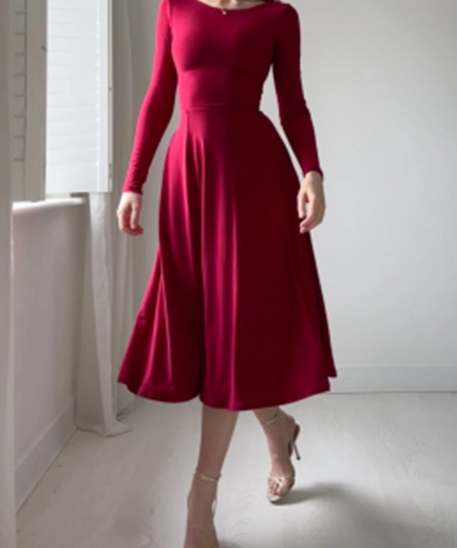 Women Elegant Long Sleeves Dress
