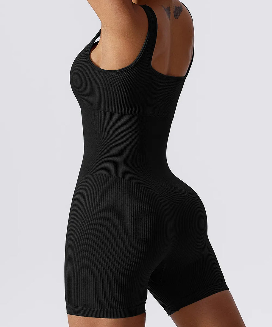 Basic Bae Ribbed Sleeveless Active Romper
